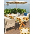 thumbnail image 5 of Outdoor Tablecloth with Umbrella Hole for Patio/Picnic/Party/Camping, Yellow Sunflowers Waterproof Table Cloth Rectangle Table Cover Washable, Farmhouse Rustic Botanical Floral Plants (60"x 120"), 5 of 8