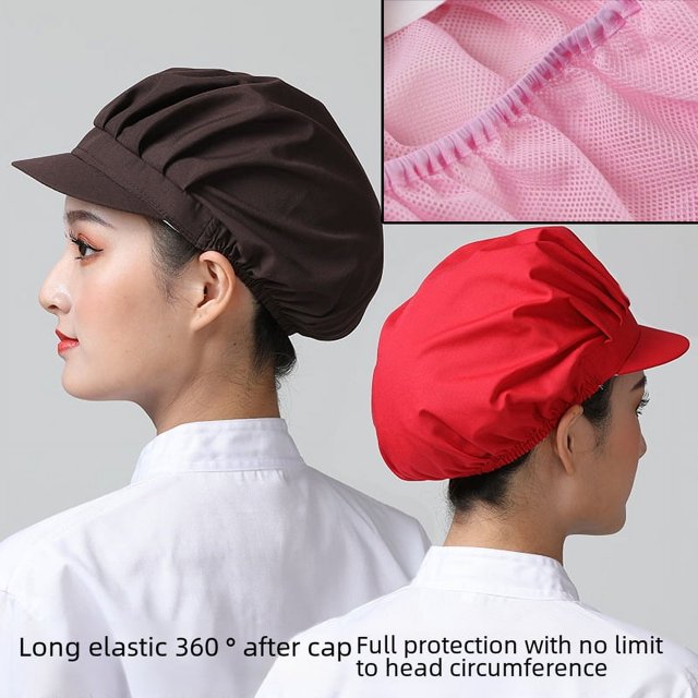 Gorro de trabajo para niños, taller de fábrica, a prueba de polvo, transpirable, para alimentos, Baotou, gorro de chef sanitario, gorro de cocina para hombre, elástico