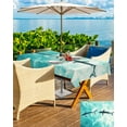 thumbnail image 5 of nqOlkjepod Ocean Shark Outdoor Tablecloth with Umbrella Hole & Zipper, Teal Green Wave Summer Beach Coastal Rectangle Table Cover 54x80 Inch, Dining Waterproof Table Cloth Protector for Patio/Party, 5 of 7