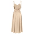 thumbnail image 4 of Women's Sexy Low Cut Spaghetti Strap Long Dress Casual Sleeveless Backless Maxi Dress Square Neck Dress, Mother of The Bride Dresses, Formal Wedding Guest Dress(Khaki,S), 4 of 4