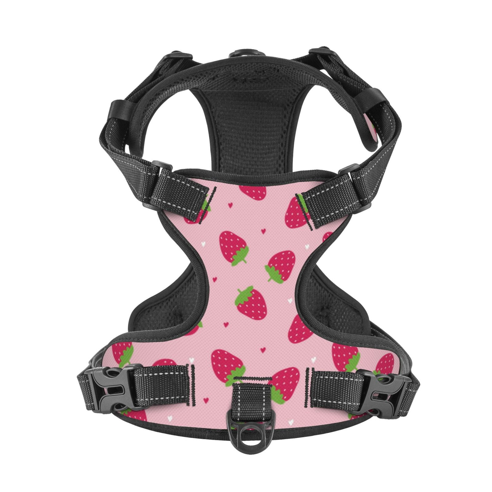 Kdxio Strawberries Print No Pull Dog Harness Adjustable Reflective Oxford Easy Control Medium Large Dog Harness for Training and Everyday-Small