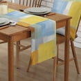 thumbnail image 5 of Table Runner Abstract Blue Yellow White Table Decoration for Kitchen Dinning Modern Art Table Decoration for Indoor Outdoor Party Wedding Decor 13x72inch, 5 of 7