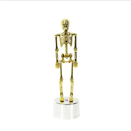 

Yhmxh Mini Night Lamp Color Changing Desktop Halloween DecorLamp Halloween Miniature Skeleton Decorative Light LED Skeleton Figurine Lamps for Party Home Garden Halloween Decorations(Gold)