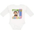 thumbnail image 3 of Inktastic Monkey First Birthday Boys or Girls Long Sleeve Baby Bodysuit, 3 of 5