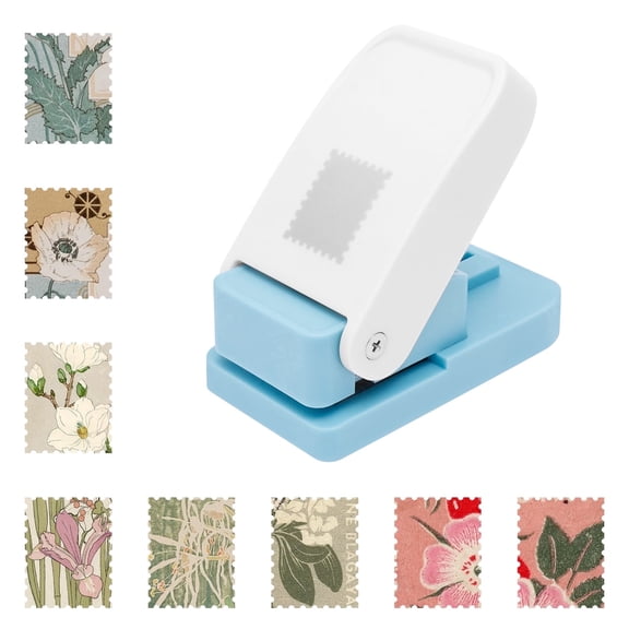 NUAHRHY 1x0.8inch Postage Stamp Puncher, Rectangular Lever Action Stamp Punch for Paper Crafting Scrapbooking, Stamps Shaped Paper Punch, Craft Cutter Hole Puncher for DIY Card Making Arts Crafts