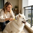 thumbnail image 5 of FEOLGEHLY Double Sided Dematting Comb for Dogs and Cats, Undercoat Rake with Stainless Steel Teeth, Long Hair Grooming Deshedding Tool, Safe Detangling Pet Brush for Pets (Yellow), 5 of 8