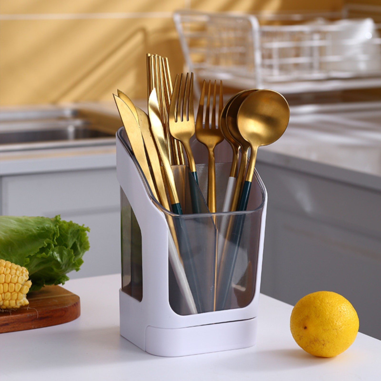 hanxiulin kitchen utensil holder for countertop multifunctional ...