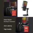 thumbnail image 4 of Professional USB Microphone  Type C Plug and Play  Mute Button  Mic for PC Laptop Streaming  Podcast  Studio Recording  Gaming， Black, 4 of 12