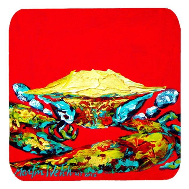 Carolines Treasures MW1053FC Crab Right On It Foam Coasters- Set Of 4