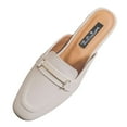 thumbnail image 2 of Mostsola Mules for Women Fashion Buckle Slip on Slides Sandals Closed Toe Backless Loafers, 2 of 9