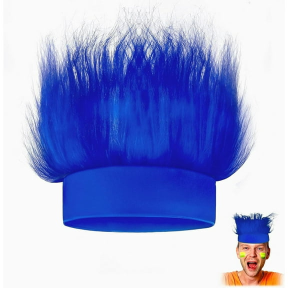 Blue Hairy Costume Headband - Fun and Fuzzy Crazy Hair Wig Troll Hair Costume Accessories