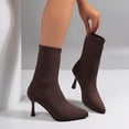 thumbnail image 3 of Taqqpue Boots for Women Heel Pointed Toe Mid Calf Boots Stiletto High Heel Slouch Ankle Boots Women, 3 of 10