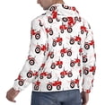 thumbnail image 6 of Kdxio Red Wheeled Tractors Print Mens Casual Hooded Collar Drawstring Hoodies Pullover Sweatshirts Casual Long Sleeve Shirts-Large, 6 of 7