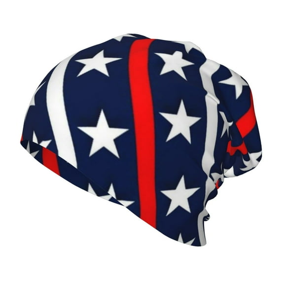 JUNZAN Patriotic Star Pattern Kid's Soft Beanie Hat Toddlers Winter Cute Cuff Baggy Hip-hop Hat Boys Girls Youth Knit