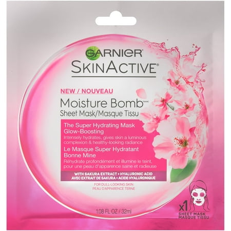 Garnier SkinActive Super Hydrating Sheet Mask, Glow-Boosting, 1.08 fl.