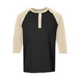 thumbnail image 7 of Hearthz Men's 3/4 Sleeve Baseball Raglan T-Shirts Summer Henley Shirts for Men Casual Cotton Sport Athletic Jersey Tee Tops ,Black XXL, 7 of 7