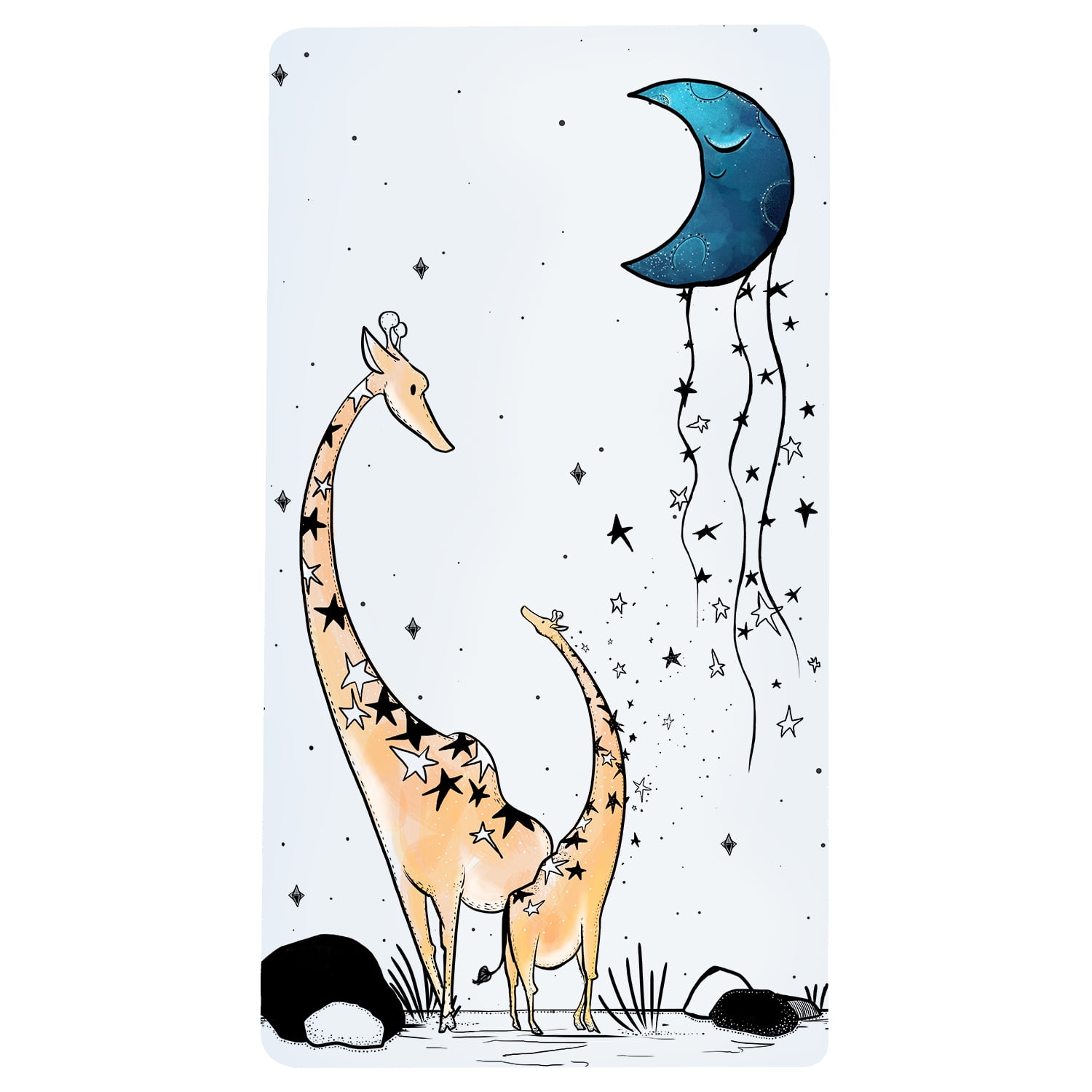 to The Moon Series JumpOff Jo Giraffe /& a Calf 100/% Cotton Super Soft Crib Sheet Hypoallergenic and Breathable Crib Mattress Topper Original Design