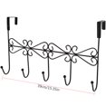 thumbnail image 3 of Over The Door Hanger Rack with 5 Hooks Office Hanging Rack 5 Decorative Metal Coat Hat Holder for Home Office - Black, 3 of 9