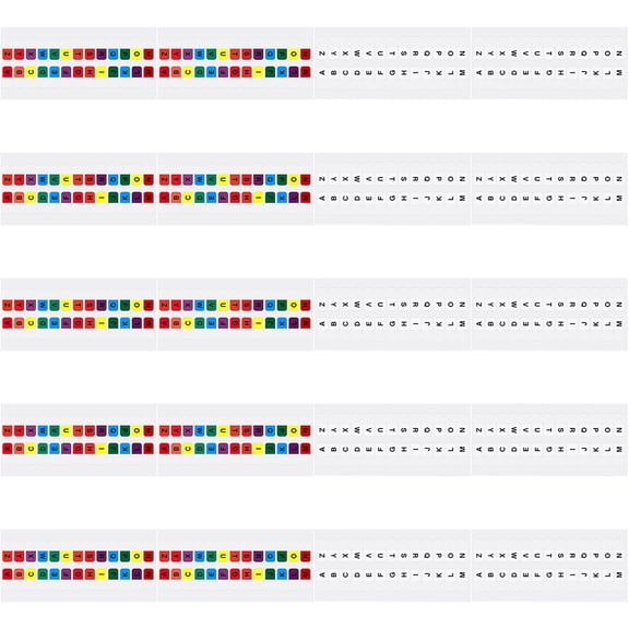 30 Sheets Colorful White Letter Tabs for Small Note Book Index Sticker Student