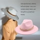 thumbnail image 2 of Qarigey Sombreros Fedora Unisex, tejido de ala ancha, collar de oro cálido, gorro de lana, cadena de cono de Color sólido, sombrero grueso de Sombreros Rosado, 2 of 6
