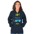 thumbnail image 4 of Joy to the World Lord Has Come Zip Hoodie Sweatshirt Women Brisco Brands S, 4 of 5