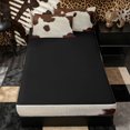 thumbnail image 4 of Erosebridal Light Cowhide Print Zipper Full Size Comforter Sets with Fitted Sheet and 2 Pillowcases,Pale Furry Spot Accent Zipper Bedding Set,Beige Brown,4pcs,Black Reversible, 4 of 6