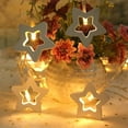 thumbnail image 3 of Wooden Star Fairy String Light Valentine's Day Star Shaped String Light Battery Operated String Led Light for Christmas Holiday Wedding Garden Birthday Party Indoor, 3 of 6