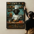 thumbnail image 6 of Funny Dog Kitchen Wall Art - Dining Room Wall Decor - Curly Coated Retriever Cooking Food Canvas Prints for Farmhouse Kitchen Decor, Modern Restaurant Painting Artwork, 6 of 6