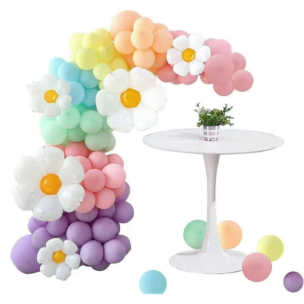 Daisy Balloon Garland Arch Kit White Groovy Daisy Flower Macaron Pastel Balloons Garland for Baby Shower Daisy Theme Wedding Girls Birthday Two Groovy