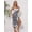 W, variant on Vacation-style stunning print camisole sun protection cover-up dress for photoshoot, ultra-fairy lace-up backless dress