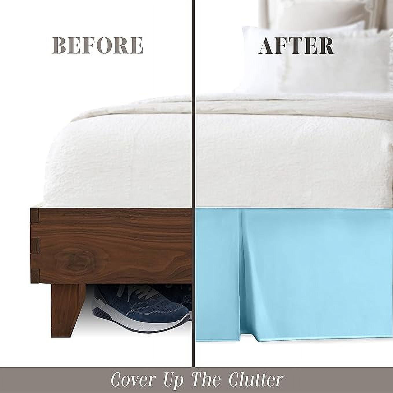Elegant Comfort 1-Piece Solid Bed Skirt, 1500 Series, Minimalist Design with a Modern Look- Easy Care, Wrinkle and Stain Resistant, Bedskirt, King, Aquamarine