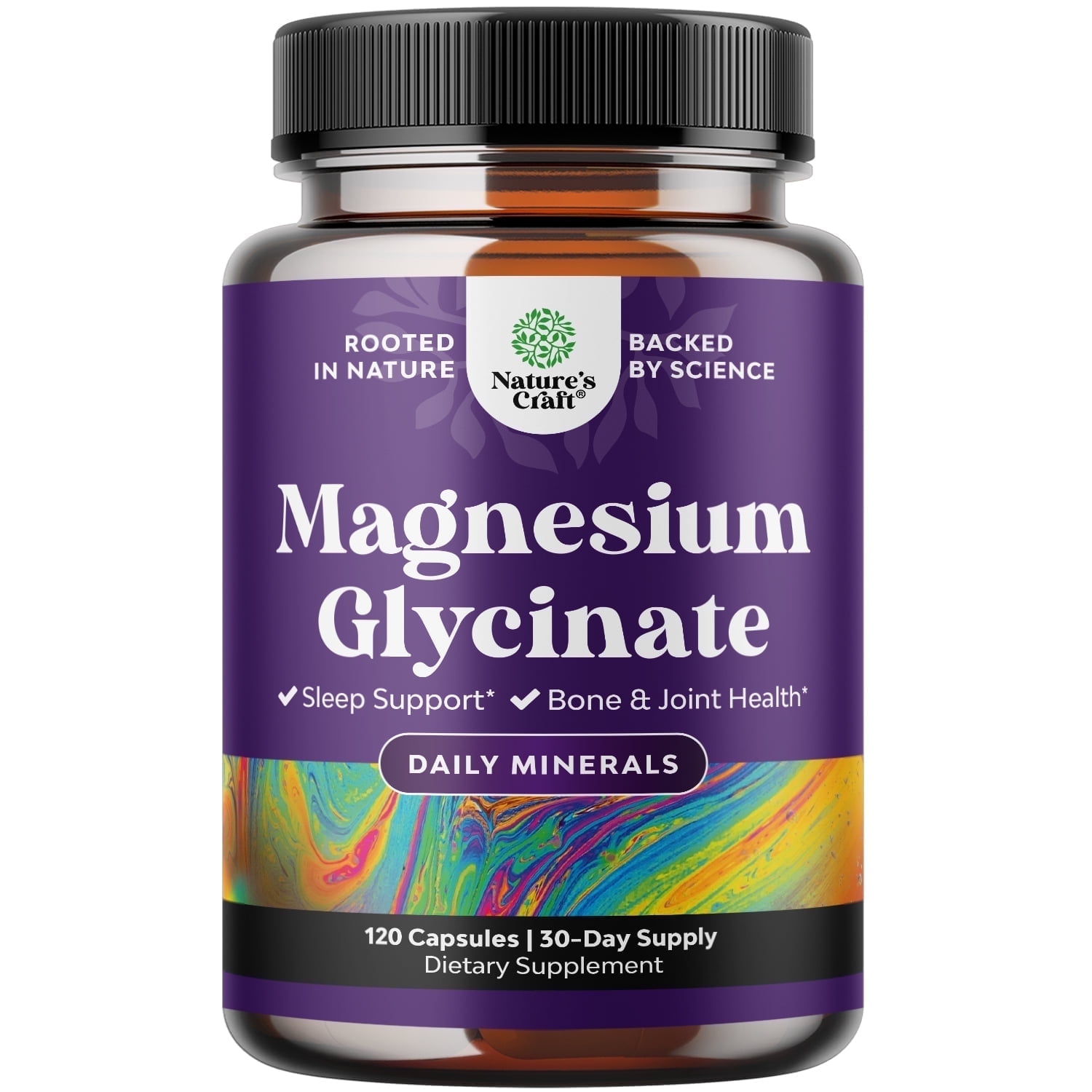 Nature’s Craft Pure Magnesium Glycinate Rest and Sleep Supplement, 120 Capsules