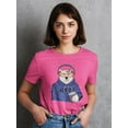thumbnail image 2 of Young Girl Polar Bear Design Shaped T-Shirt Women -Image by Shutterstock, Female Small, 2 of 4