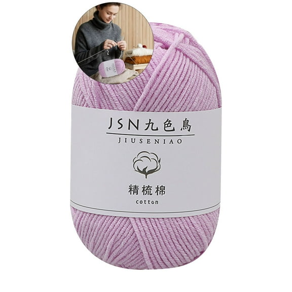WNFJR 4 Pcs Crochet Yarn, Soft Yarn for Crocheting, Fluffy Yarn for Crochet Hand Knitting Christmas Gifts(Purple)