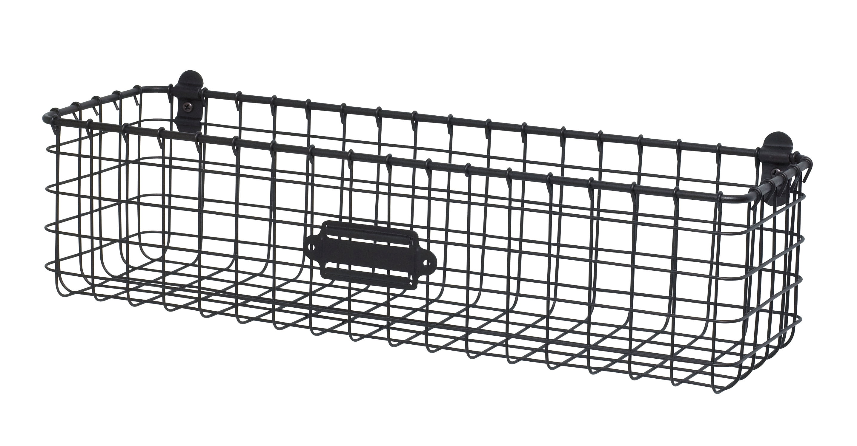 Nordic Wrought Iron Storage Basket Magazine Newspaper Storage Rack Wall Mount Home Decoration Office Debris Storage Basket (Black), Size: 26.5