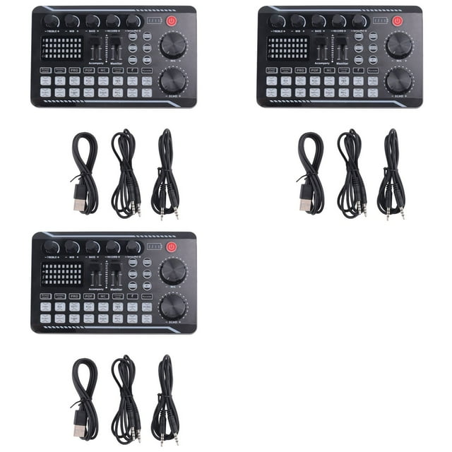 3X F998 Tarjeta de Sonido Micrófono Sonido Interfaz de Audio Mezclador Tarjeta de Sonido Consola Mezcladora Amplificador para Teléfono Pc