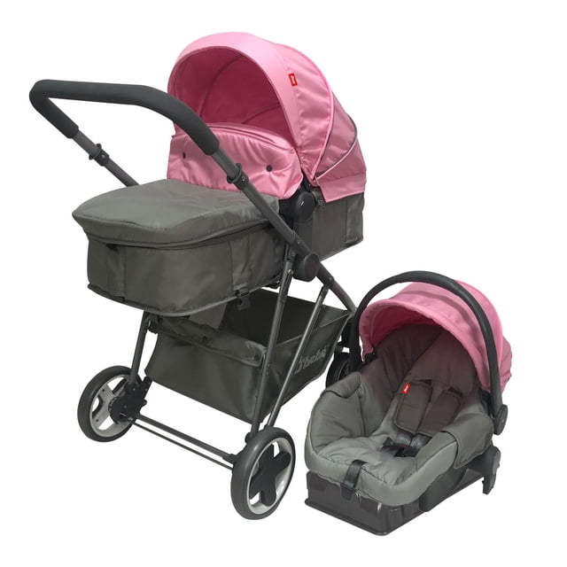 Carriola Queen Baby Buggy Portabebe Base de Carro Bambineto rosa
