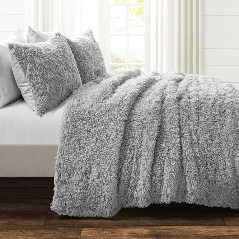 Lush Decor Emma Faux Fur Decorative Pillow Cover White Single 20x20