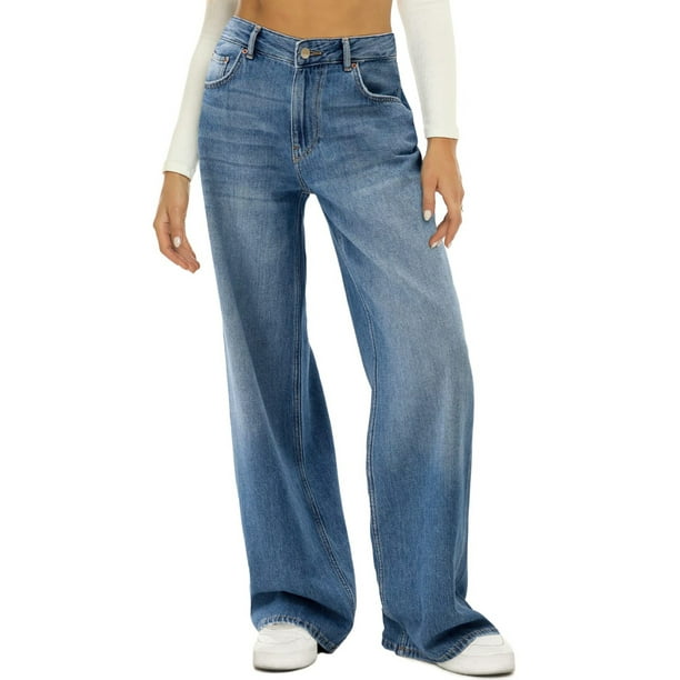 Teen Girls Jeans With Fleece Autumn Winter Casual Fashion Kids Wide Leg  Insulated Jeans Pants School Children Denim Trousers
