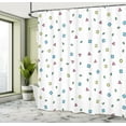 thumbnail image 5 of Ambesonne 90s Shower Curtain, Colorful Geometric Shape, 69"Wx75"L, Blue Green, 5 of 5