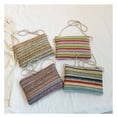 thumbnail image 2 of Granjero Gordo Bolso de mano tejido y bolsas de cosméticos, bolso de mano tejido elegante de playa de verano, bolso de hombro de 10,62 x 0,39 x 7,08 pulgadas (naranja), 2 of 4