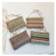 thumbnail image 2 of Zhuge Bolso de hombro tejido para mujer, bolso de mano tejido, bolso de mano tejido elegante para playa de verano, bolsos de hombro de 10,62 x 0,39 x 7,08 pulgadas (rosa), 2 of 4