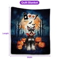 thumbnail image 5 of Happy Halloween Vampire Schnauzer BOO with Pumpkins Fun and Spooky Quilt Blanket Miniature Schnauzer Dog Lover Cozy Comforter Throw Blanket - 00018, 5 of 5