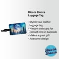 thumbnail image 2 of Fantasy Sci-fi World Moon Rising Over Forest Faux Leather Travel Luggage Tag, 2 of 7