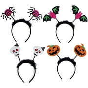 TKYGU 4Pcs Halloween Headbands Ghost Spider Bat Pumpkin Shape Hair Hoops Hair Cosplay Devil Headband for Halloween Cosplay Party Accessory Holiday Decorations