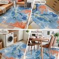 thumbnail image 6 of Sea Corals Turtle Washable Area Rugs 2.7'x5', Summer Beach Sea Stars Blue Stripes Low Pile Throw Living Room Rug Non-Slip Sturdy Edge Binding Carpet for Indoor Entryway Bedside Kitchen, 6 of 9