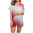 thumbnail image 2 of Qiopertar Liquidation à Moins de 5$ Blouse Décontractée à Col Rabattu Manches Courtes Mode Short Ensemble de Pyjama Grandes Économies de Vacances!, 2 of 5