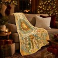 thumbnail image 3 of Smiling Sun with Moon Phases and Flowers, Dreamy Celestial Style for Sun Lovers, Botanical Solar Chart Motif and Housewarming Gift, Soft Flannel Blanket for Bedroom and Reading Nook, Home Decor, 3 of 8