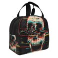 thumbnail image 2 of Pofeuu Glitch Screaming Skull Print Lunch Bag Lunch Box Insulated Lunch Bag Adult Lunch Box for Men and Women, 2 of 8