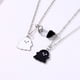 thumbnail image 5 of Juego de 2 uds de collar con colgante de fantasma y corazón de amor magnético encantador para mujeres, hombres, mejores amigos, niñas, niños, adolescentes, esmalte, imán de atracción mutua, 5 of 5